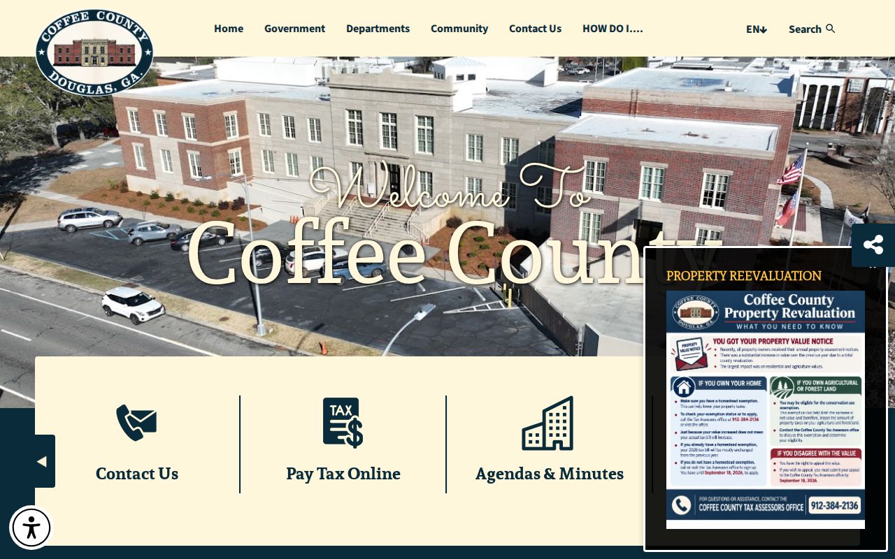 Coffee County court docket county home navigation and court records links